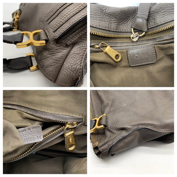 Chloé Gray Calf Leather Marcie Small Double Carry Satchel Bag - Picture 11 of 12